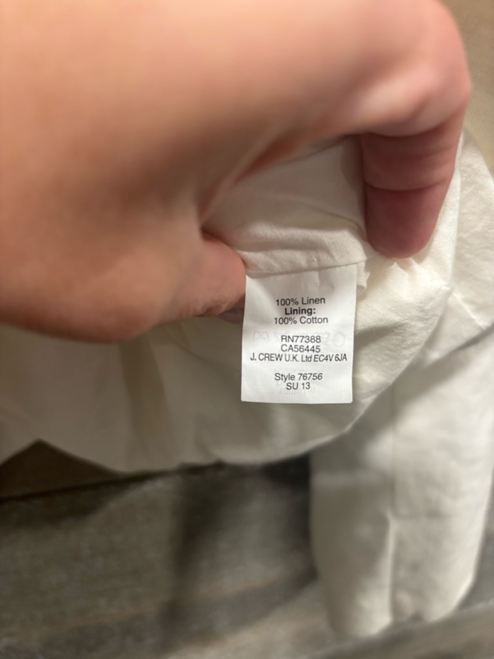 J Crew Schoolboy 100% linen long sleeved cream lined blazer size 8 - Picture 8 of 10